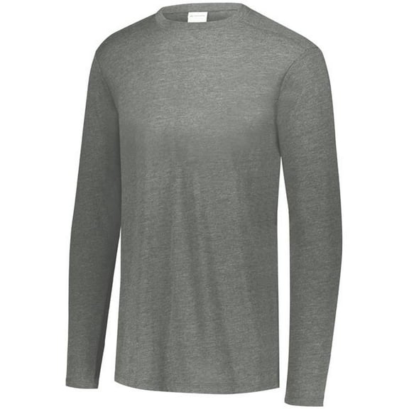 Augusta Sportswear L Boys Tri-Blend Long Sleeve Crew Grey Heather 3076