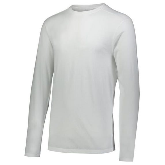 Augusta Sportswear L Boys Tri-Blend Long Sleeve Crew White 3076