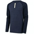 thumbnail image 1 of Augusta Sportswear L Linear Fusion Long Sleeve Henley Navy/Black Fusion 2150, 1 of 1