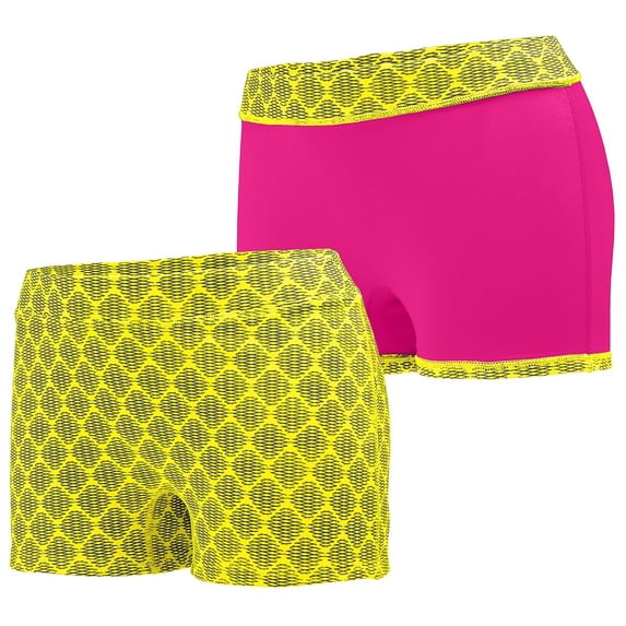 Augusta Sportswear L Power Yellow Plexus Print/ Power Pink