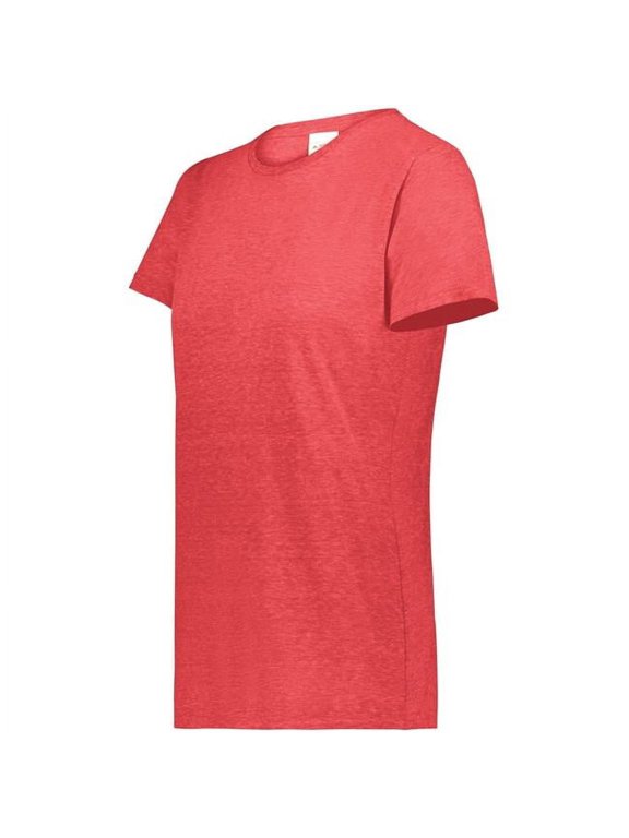 6961.V96.S Ladies All-Day Core Basic Tri-Blend T-Shirt, Red Heather - Small