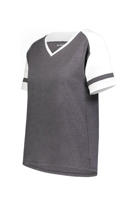 2914.99E.XXS Ladies Fanatic 2.0 T-Shirt, Carbon Heather & White - 2XS