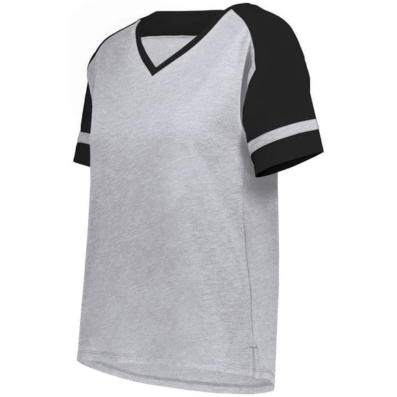 Augusta Sportswear 2914.73S.3XL Ladies Fanatic 2.0 T-Shirt, Grey Heather & Black - 3XL