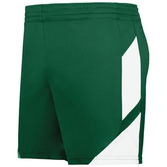 Augusta Sportswear 1738.438.M Ladies Step-Back Modern Fit Basketball Shorts, Dark Green & White - Medium