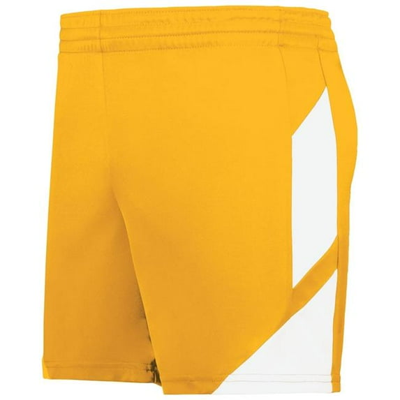 Augusta Sportswear 1738.245.XS Ladies Step-Back Modern Fit Basketball Shorts, Gold & White - Extra Small