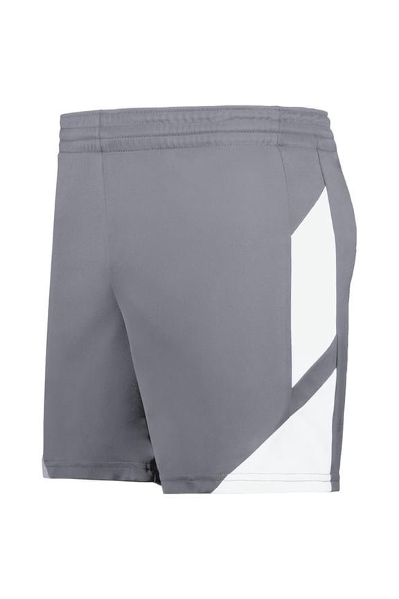 1738.R04.S Ladies Step-Back Modern Fit Basketball Shorts, Graphite & White - Small