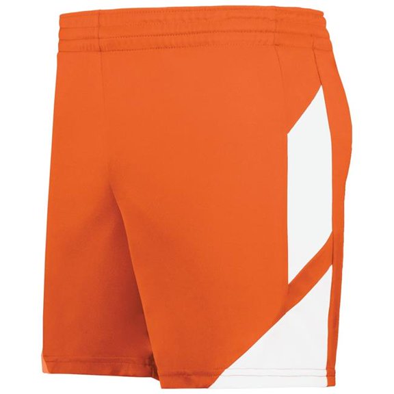 Augusta Sportswear 1738.320.XS Ladies Step-Back Modern Fit Basketball Shorts, Orange & White - Extra Small