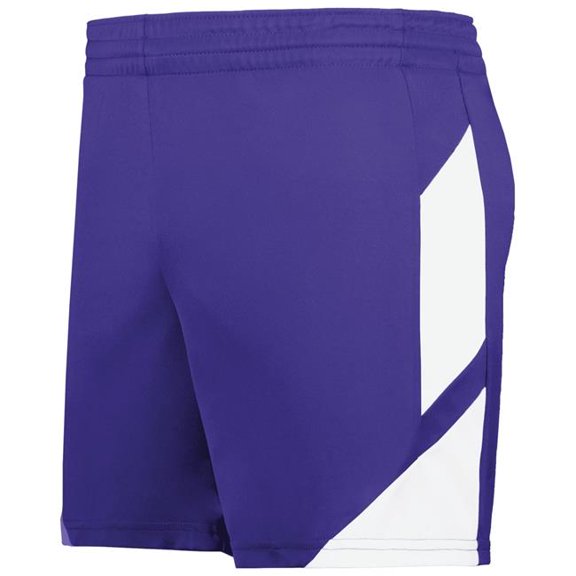 Augusta Sportswear 1738.450.XS Ladies Step-Back Modern Fit Basketball Shorts, Purple & White - Extra Small