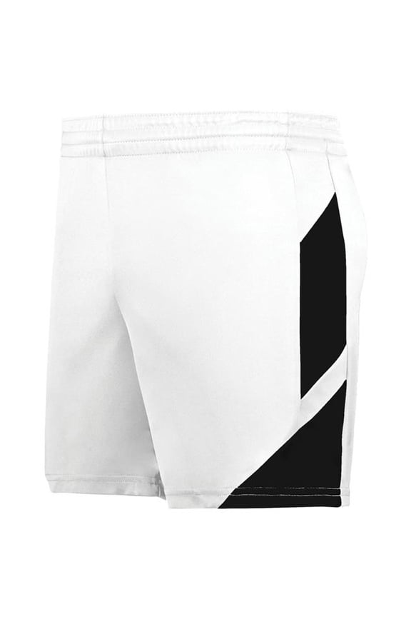 1738.226.M Ladies Step-Back Modern Fit Basketball Shorts, White & Black - Medium