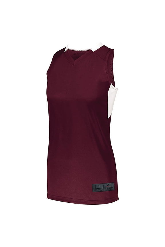 M Womens Step-Back Basketball Jersey Maroon/White 1732