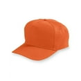 thumbnail image 1 of Augusta Sportswear Men's Five-Panel Cotton Twill Cap, Orange, One Size, 1 of 2