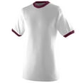 thumbnail image 1 of Augusta Sportswear Men's Large Ringer tee Shirt, White/Maroon, 1 of 2