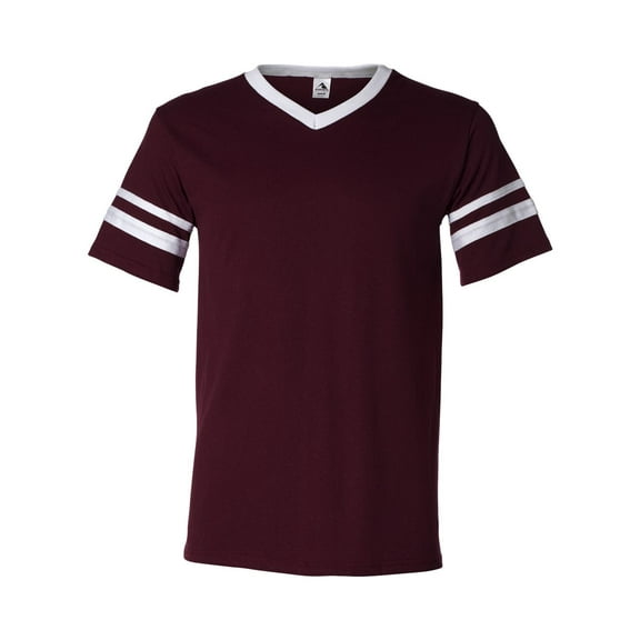 Augusta Sportswear Men's Large Sleeve Stripe Jersey, Maroon/White