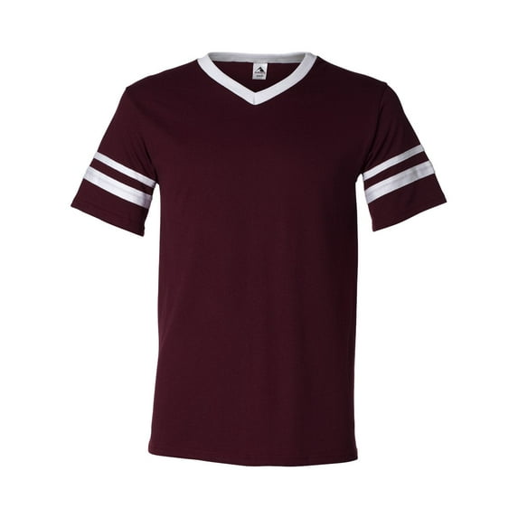 Augusta Sportswear Men's Large Sleeve Stripe Jersey, Maroon/White