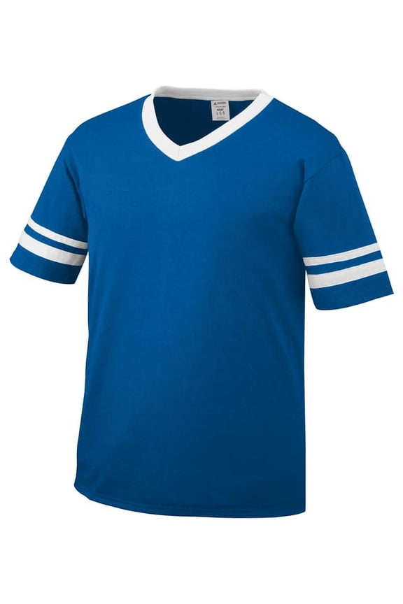 Men's Large Sleeve Stripe Jersey, Royal/White