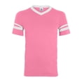 thumbnail image 1 of Augusta Sportswear Men's Medium Augusta Sleeve Stripe Jersey, Pink/White, 1 of 4