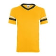 thumbnail image 1 of Augusta Sportswear Men's Medium Sleeve Stripe Jersey, Gold/Black/White, 1 of 4