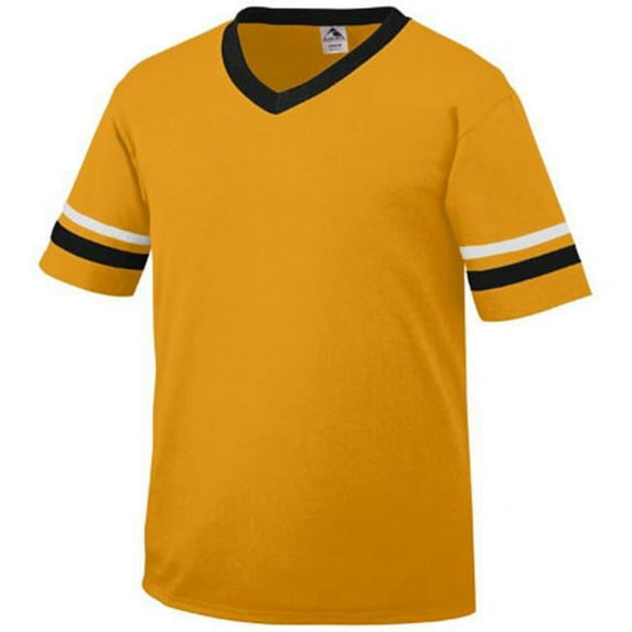 Augusta Sportswear Men's Medium Sleeve Stripe Jersey, Gold/Black/White