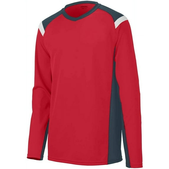 Augusta OBLIQUE LONG SLEEVE JERSEY Rd/SL/WH XL