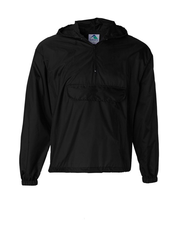 Mens Packable Half-Zip Hooded Pullover Jacket