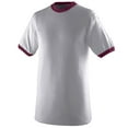 thumbnail image 1 of Augusta Sportswear Men's Ringer T-Shirt, Athletic Heather/ Maroon, Small, 1 of 2