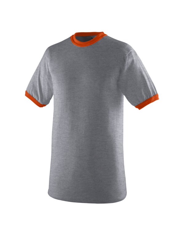 Sportswear Men's Ringer T-Shirt, Athletic Heather/ Orange, Medium