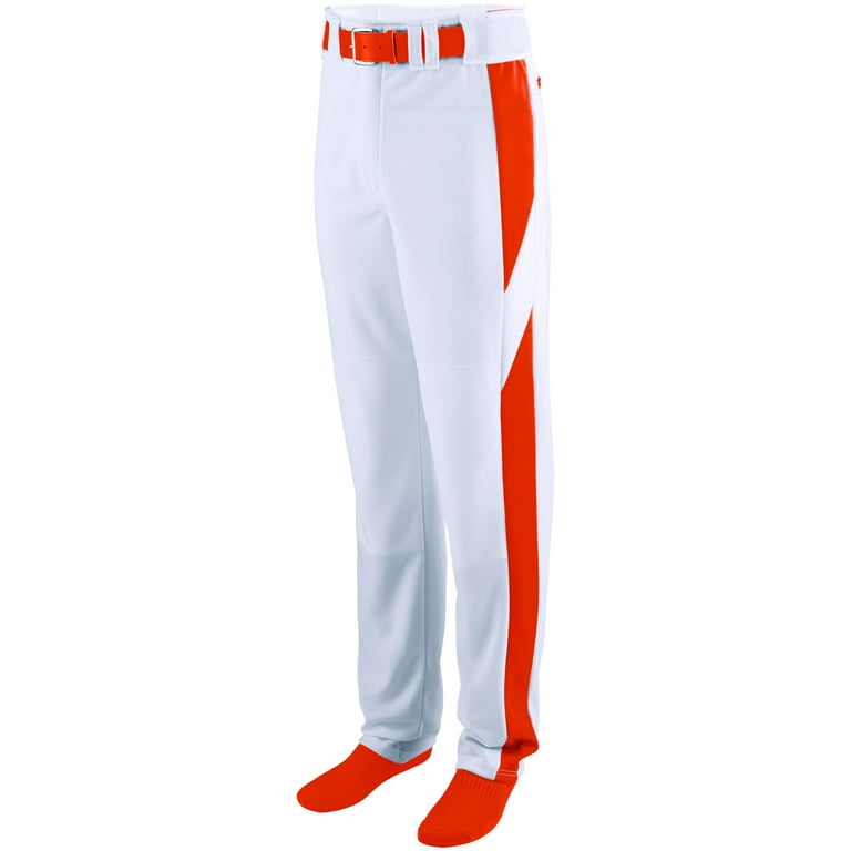 Augusta Sportswear Men s Series Color Block Baseball Pant L White Orange Walmart