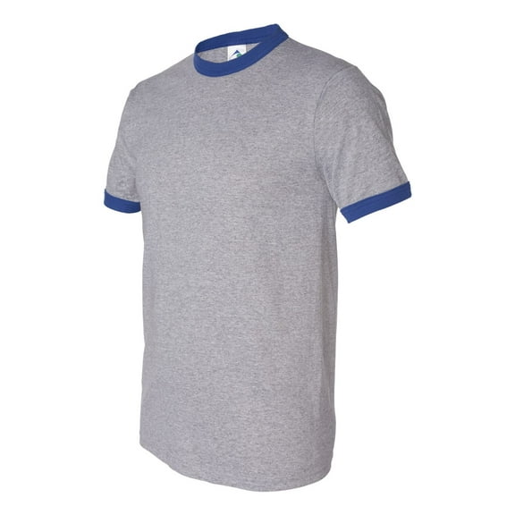 Augusta Sportswear Men's Small Ringer tee Shirt, Athletic Heather/Royal