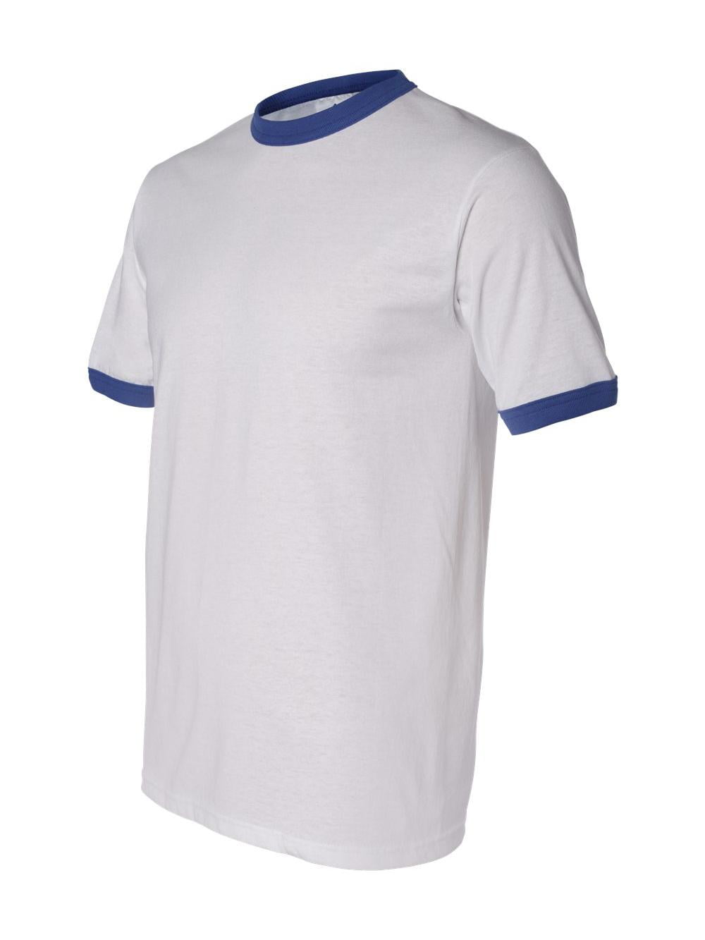 Sportswear Men's Small Ringer tee Shirt, White/Royal