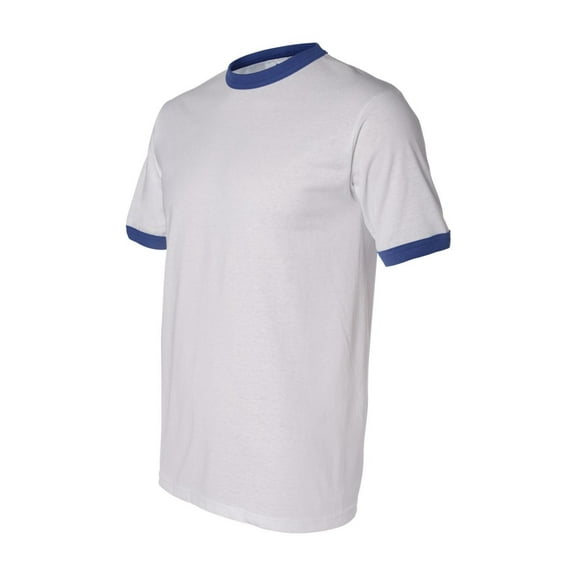 Augusta Sportswear Men's Small Ringer tee Shirt, White/Royal