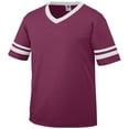 thumbnail image 1 of Augusta Sportswear Men's Small Sleeve Stripe Jersey, Maroon/White, 1 of 3