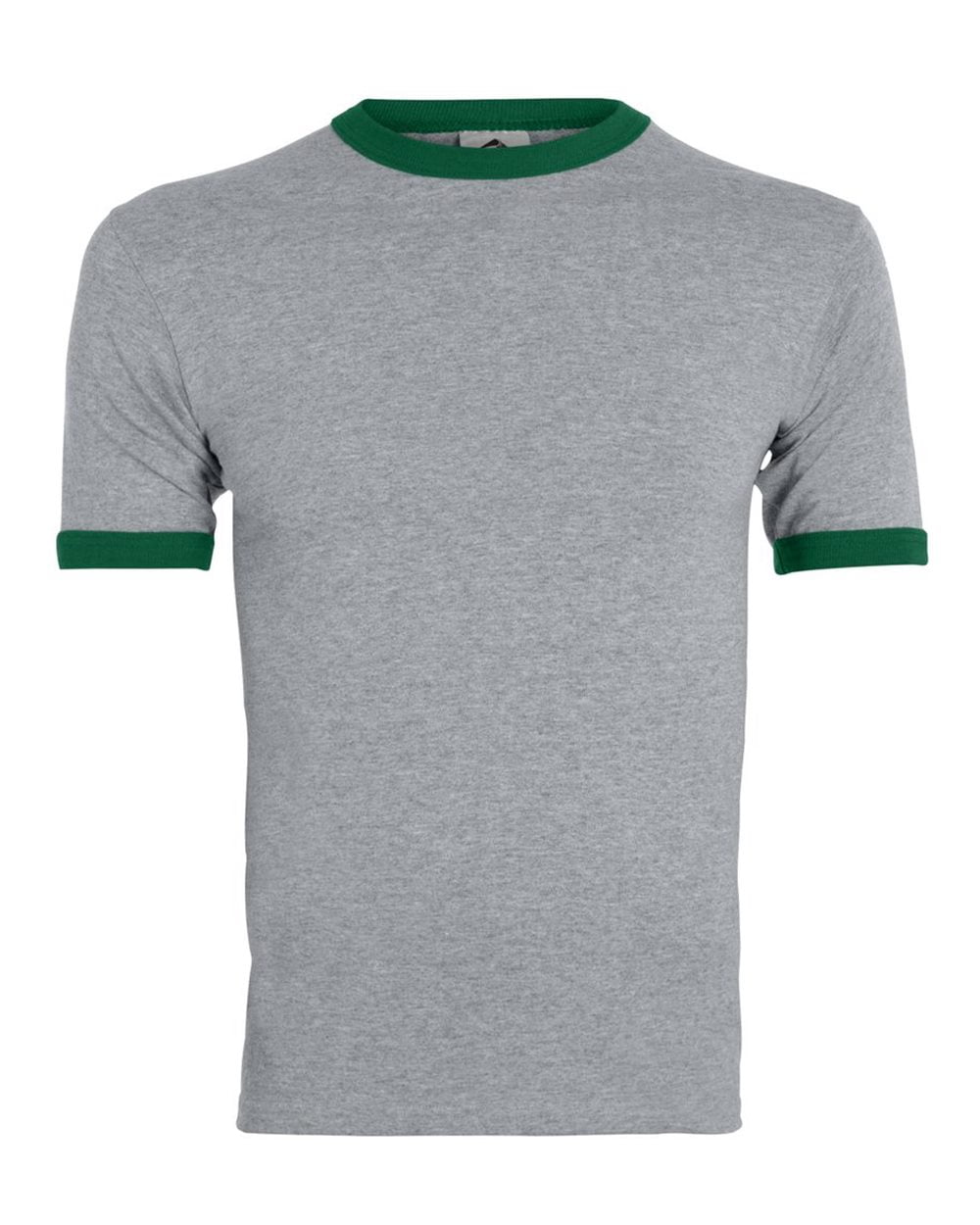 Men's X-Large Ringer tee Shirt, Athletic Heather/Dark Green