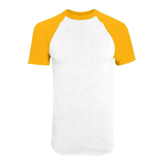 Augusta Sportswear Men's X-Large Short Sleeve Baseball Jersey, White/Gold