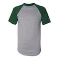 thumbnail image 1 of Augusta Sportswear Men's XX-Large Short Sleeve Baseball Jersey, Athletic Heather/Dark Green, 1 of 5