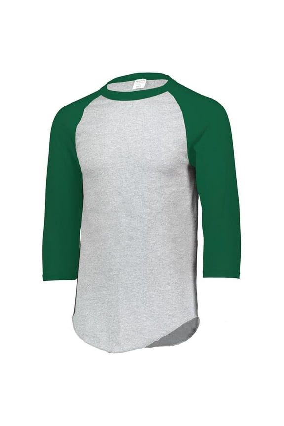 Mens Baseball Jersey 2.0 3/4 Sleeve, Athletic Heather/Dark Green, X-Large US