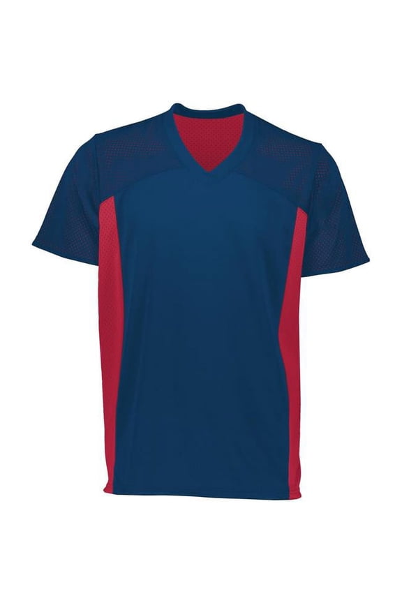 Augusta Sportswear Mens Reversible Flag Football Jersey, L, Navy-Scarlet