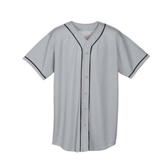 Augusta Sportswear Mens Wicking Mesh Button Front Jersey with Braid Trim