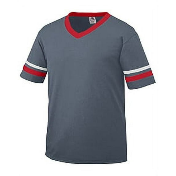 Augusta Sportswear - New - NIB - Youth V-Neck Jersey with Striped Sleeves