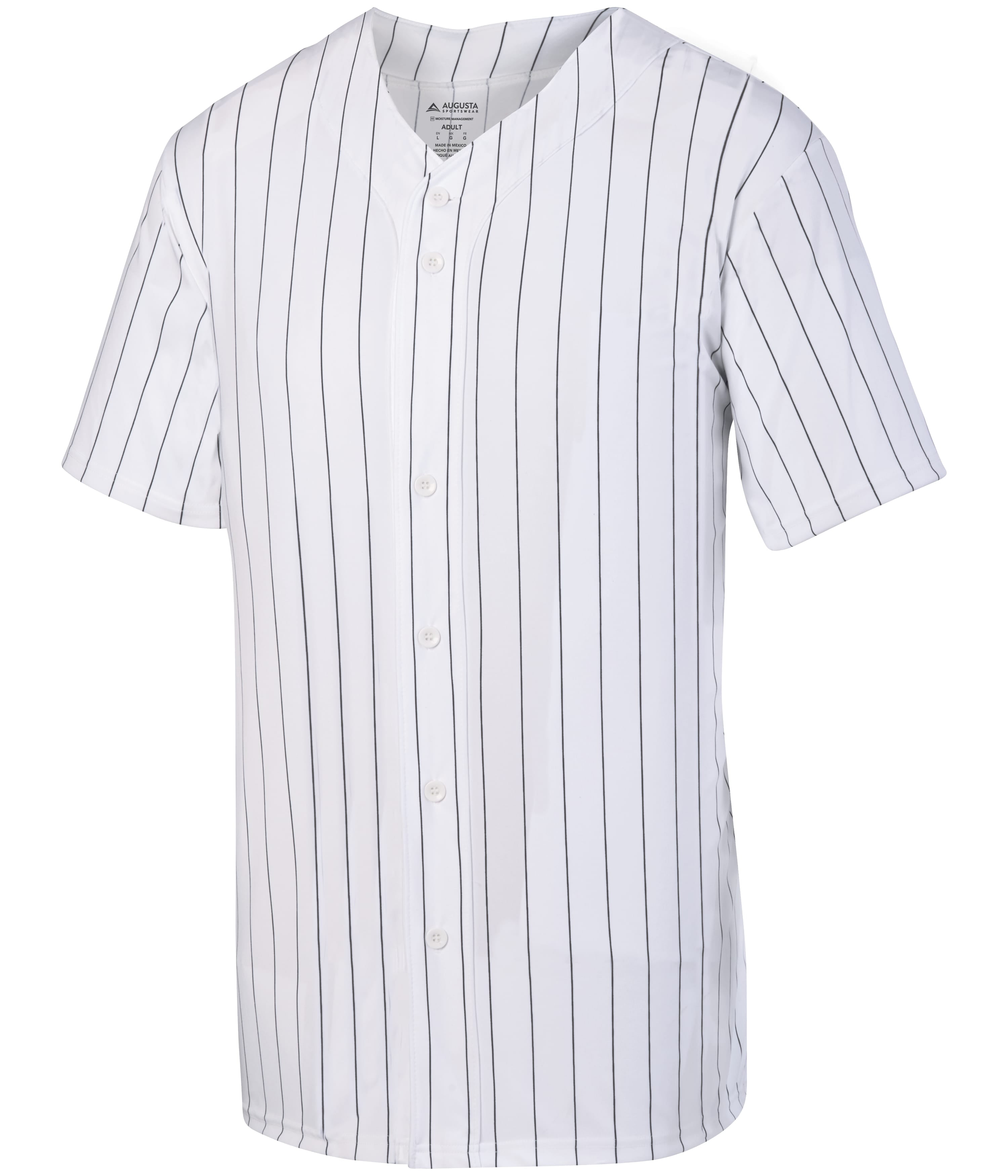 Custom Pinstripe Black and White Full Button Baseball Jerseys | YoungSpeeds
