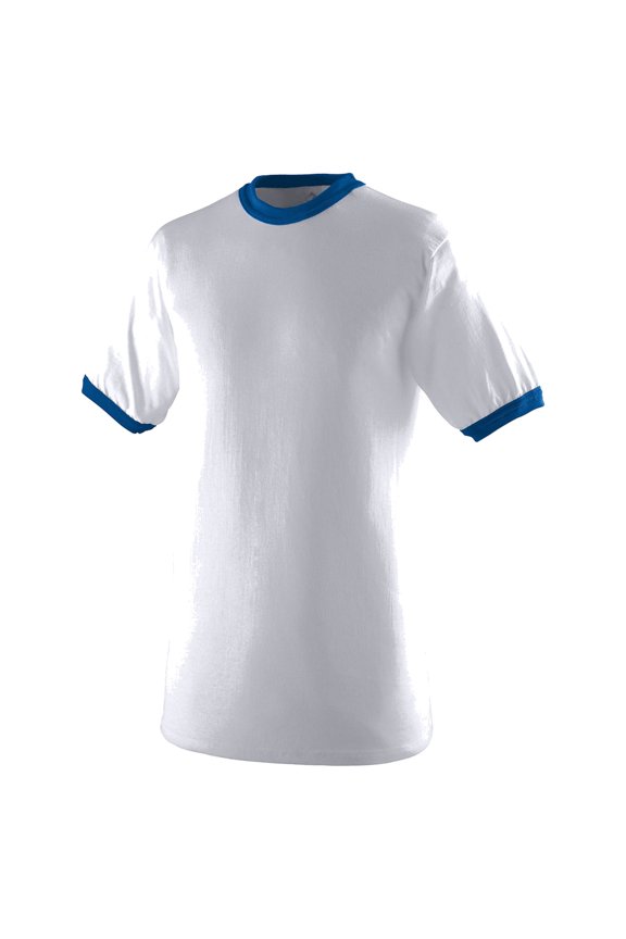 Ringer T-Shirt, 2XL, White/Royal