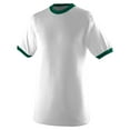 thumbnail image 1 of Augusta Sportswear Ringer T-Shirt, Large, White/Dark Green, 1 of 1