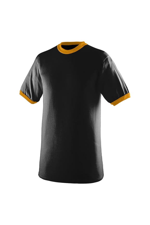 Ringer T-Shirt, Small, Black/Gold