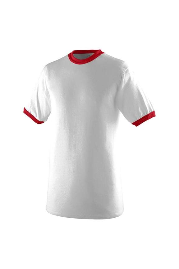Ringer T-Shirt, Small, White/Red