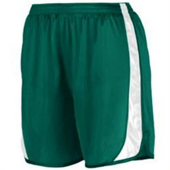 WICKING TRACK SHORTS WITH SIDE INSERT, S, Dark Green/ White