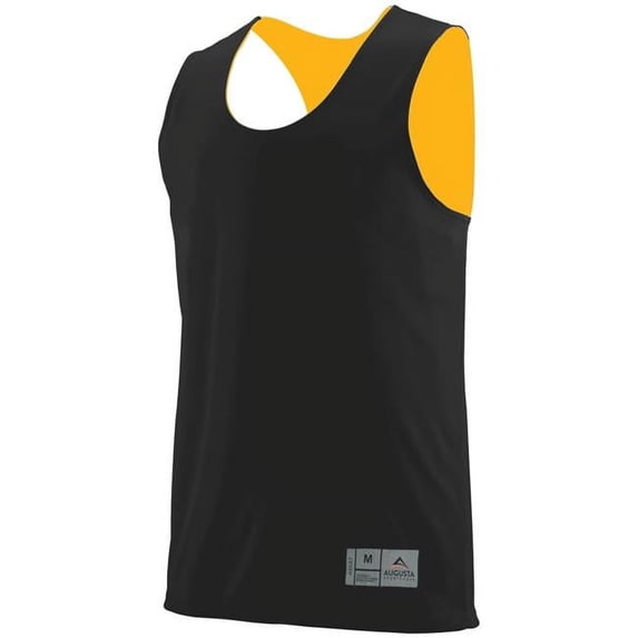 Adult Wicking Polyester Reversible Sleeveless Jersey - BLACK/ GOLD - S