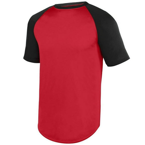 Augusta Sportswear S Wicking Short Sleeve Baseball Jersey Red/Black 1508