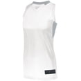 thumbnail image 1 of Augusta Sportswear S Womens Step-Back Basketball Jersey White/Silver 1732, 1 of 2