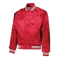 thumbnail image 1 of Augusta Sportswear Satin Baseball Jacket Striped Trim, 1 of 3