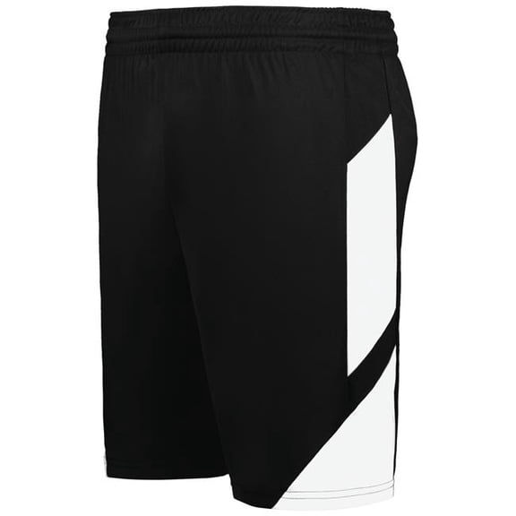 Augusta Sportswear 1736.420.M Step-Back Modern Fit Basketball Shorts, Black & White - Medium