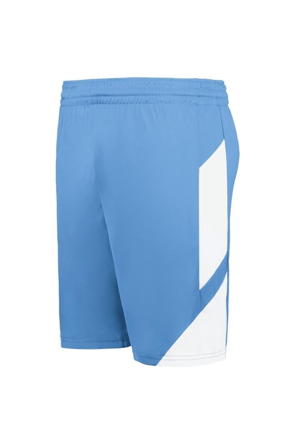 1736.293.S Step-Back Modern Fit Basketball Shorts, Columbia Blue & White - Small